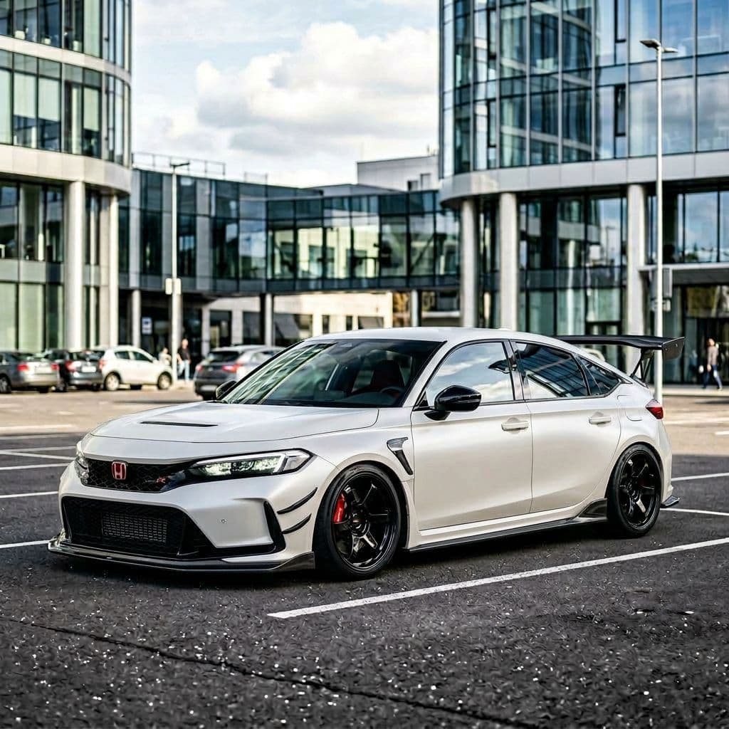 Honda Civic Type R with Pearl White paint job - AI generated preview