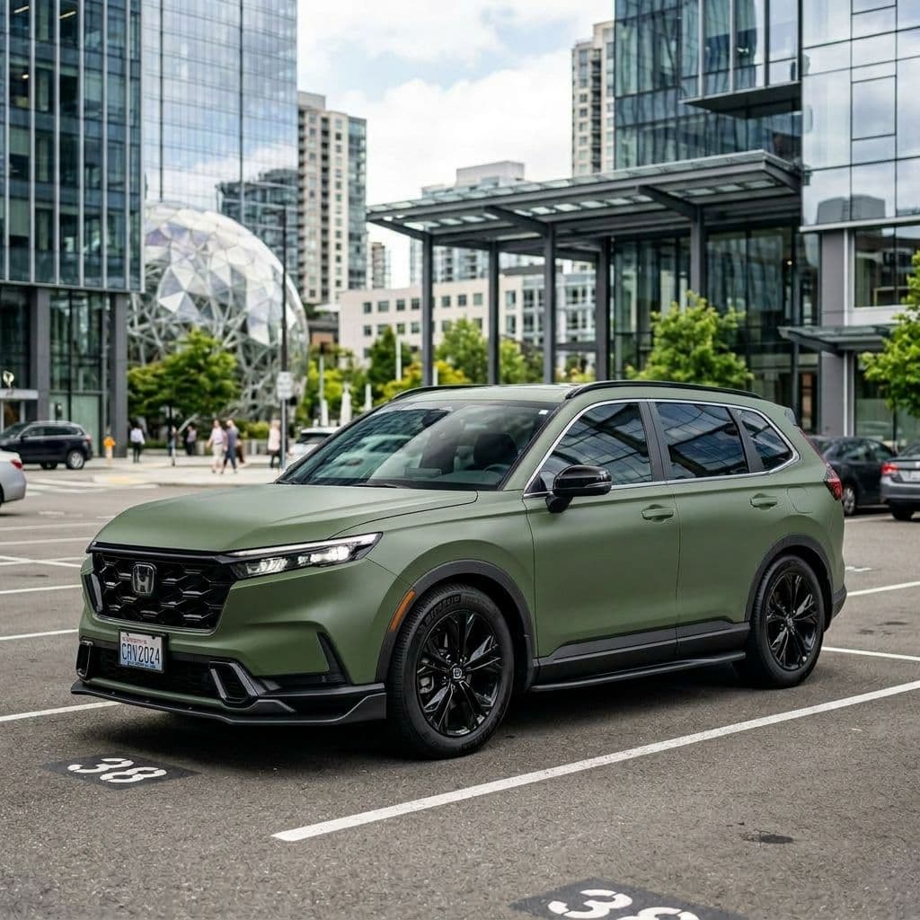 Honda CR-V with Army Green paint job - AI generated preview