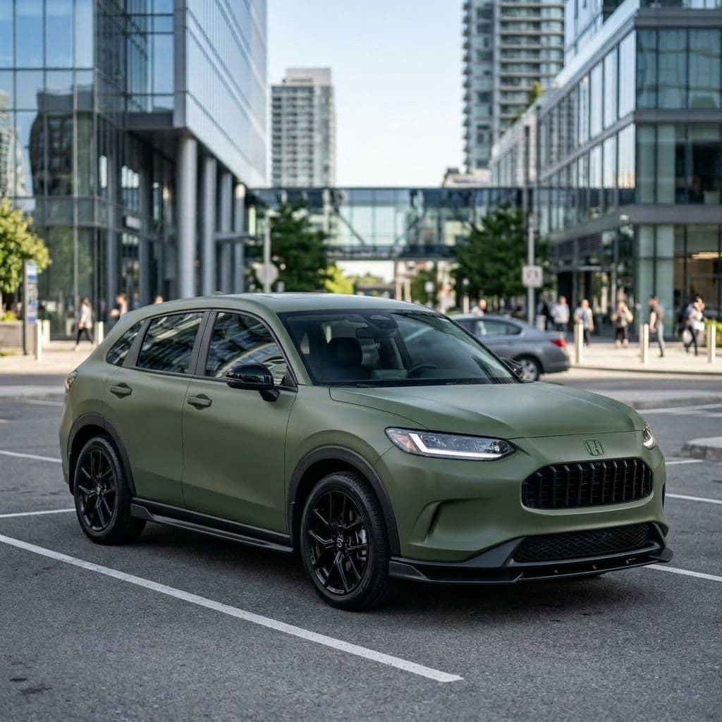 Honda HR-V with Army Green paint job - AI generated preview