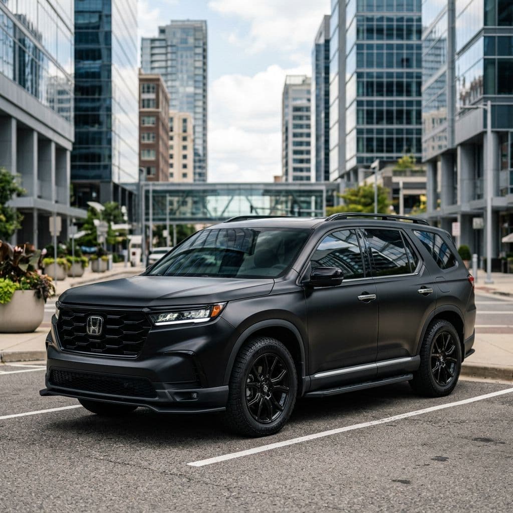 Honda Pilot with Matte Black paint job - AI generated preview