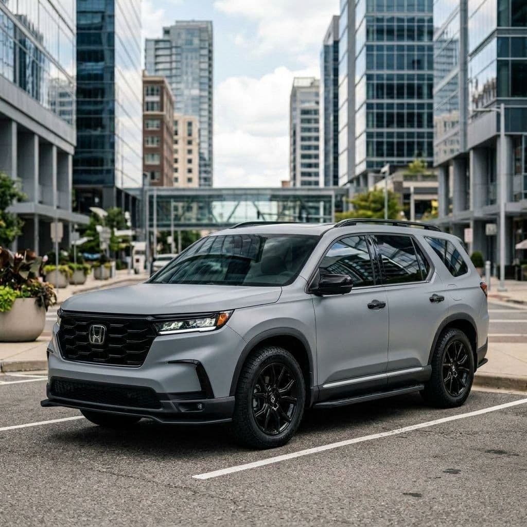 Honda Pilot with Nardo Grey paint job - AI generated preview