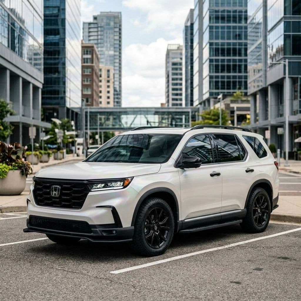 Honda Pilot with Pearl White paint job - AI generated preview
