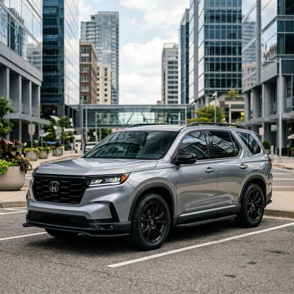 Honda Pilot with Silver paint job - AI generated preview