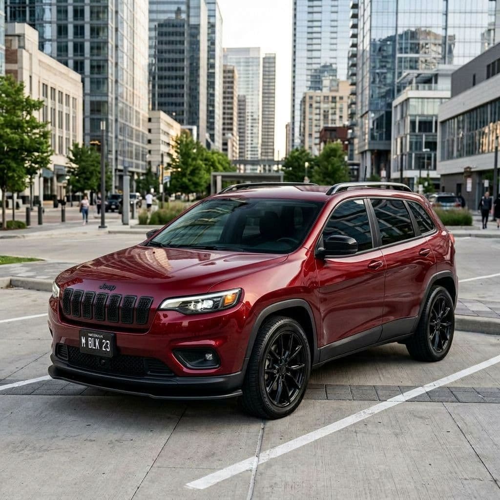 Jeep Cherokee with Candy Red paint job - AI generated preview