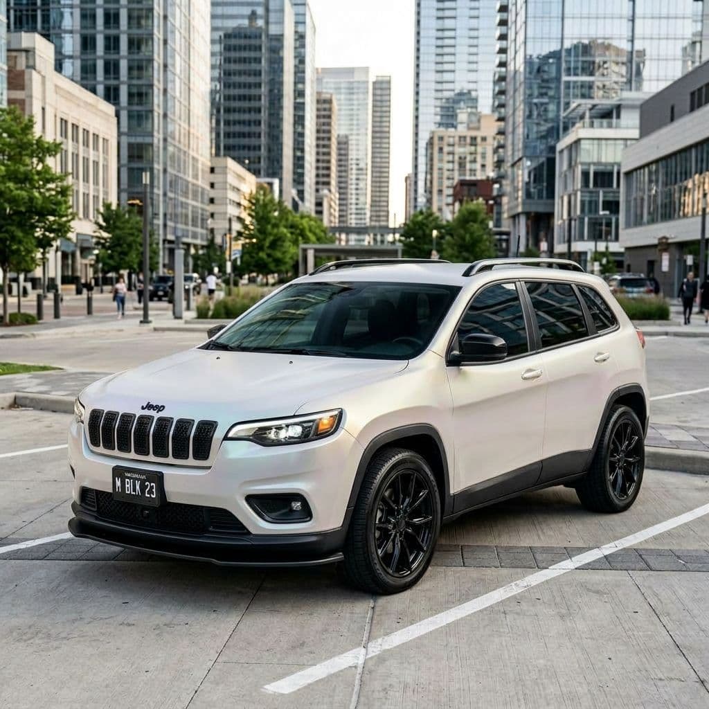 Jeep Cherokee with Pearl White paint job - AI generated preview