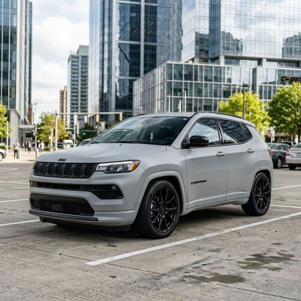 Jeep Compass with Nardo Grey paint job - AI generated preview