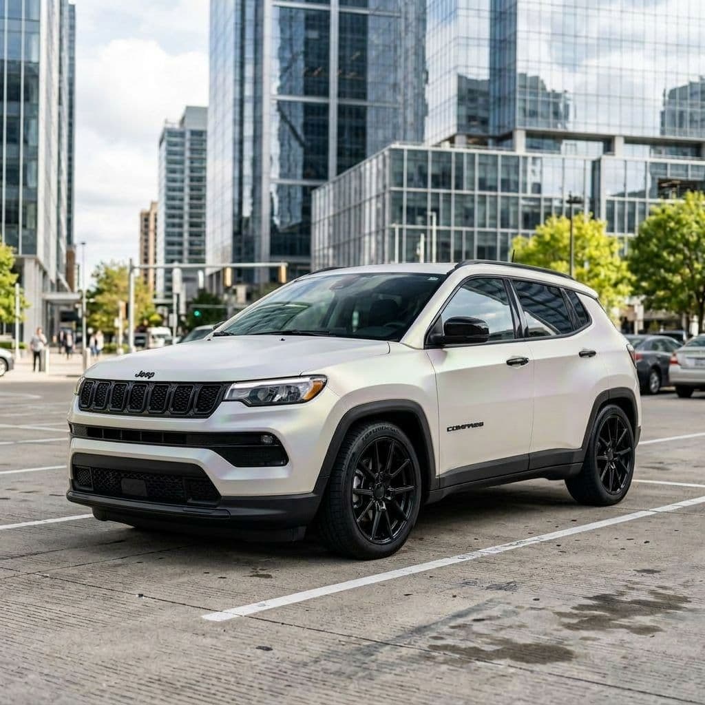 Jeep Compass with Pearl White paint job - AI generated preview