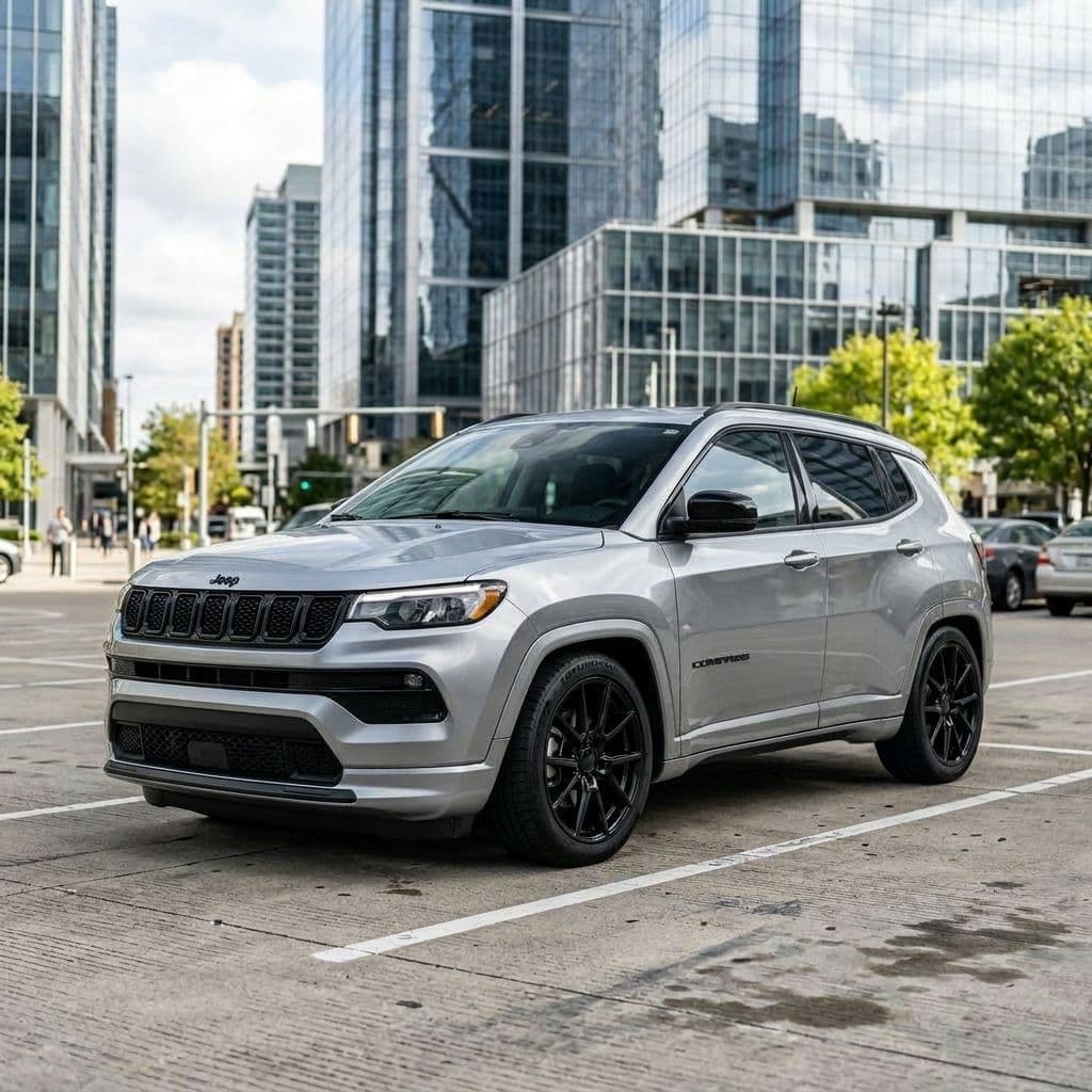 Jeep Compass with Silver paint job - AI generated preview