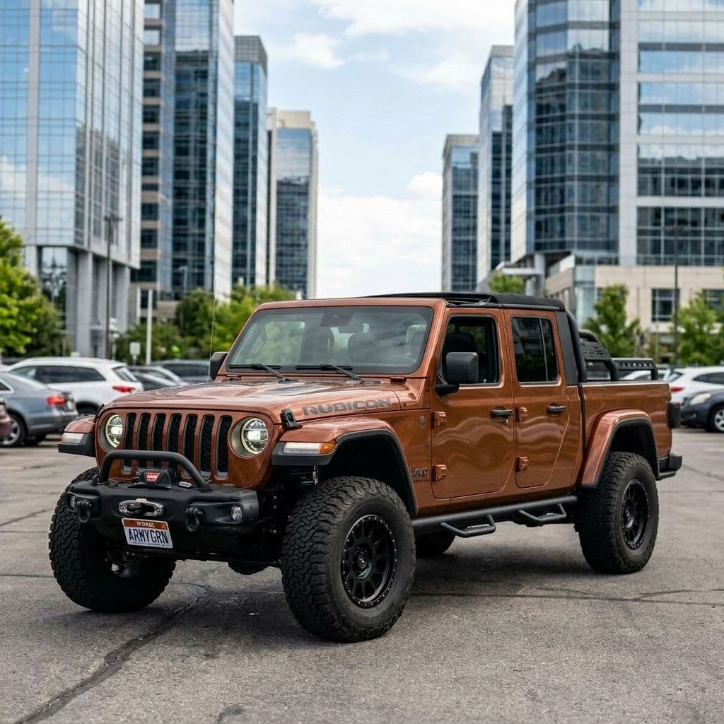 Jeep Gladiator with Copper paint job - AI generated preview