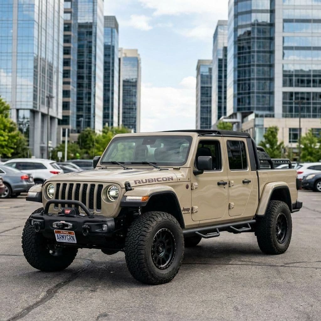 Jeep Gladiator with Sand paint job - AI generated preview