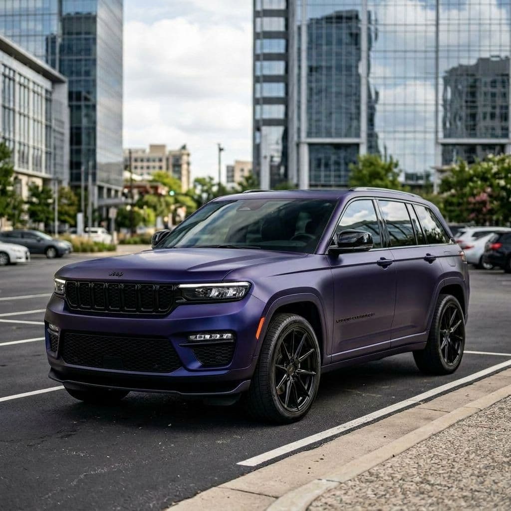 Jeep Grand Cherokee with Midnight Purple paint job - AI generated preview