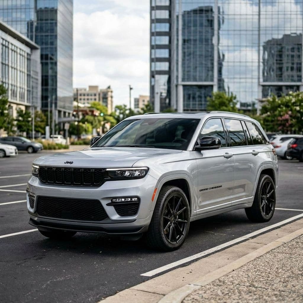 Jeep Grand Cherokee with Silver paint job - AI generated preview