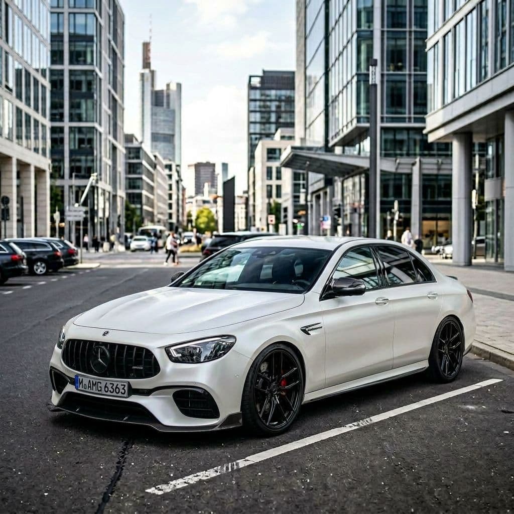 Mercedes-Benz AMG E 63 S with Pearl White paint job - AI generated preview