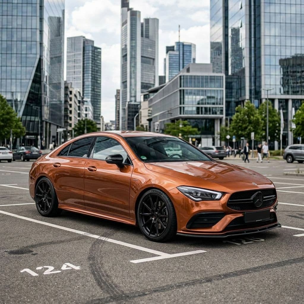 Mercedes-Benz CLA with Copper paint job - AI generated preview