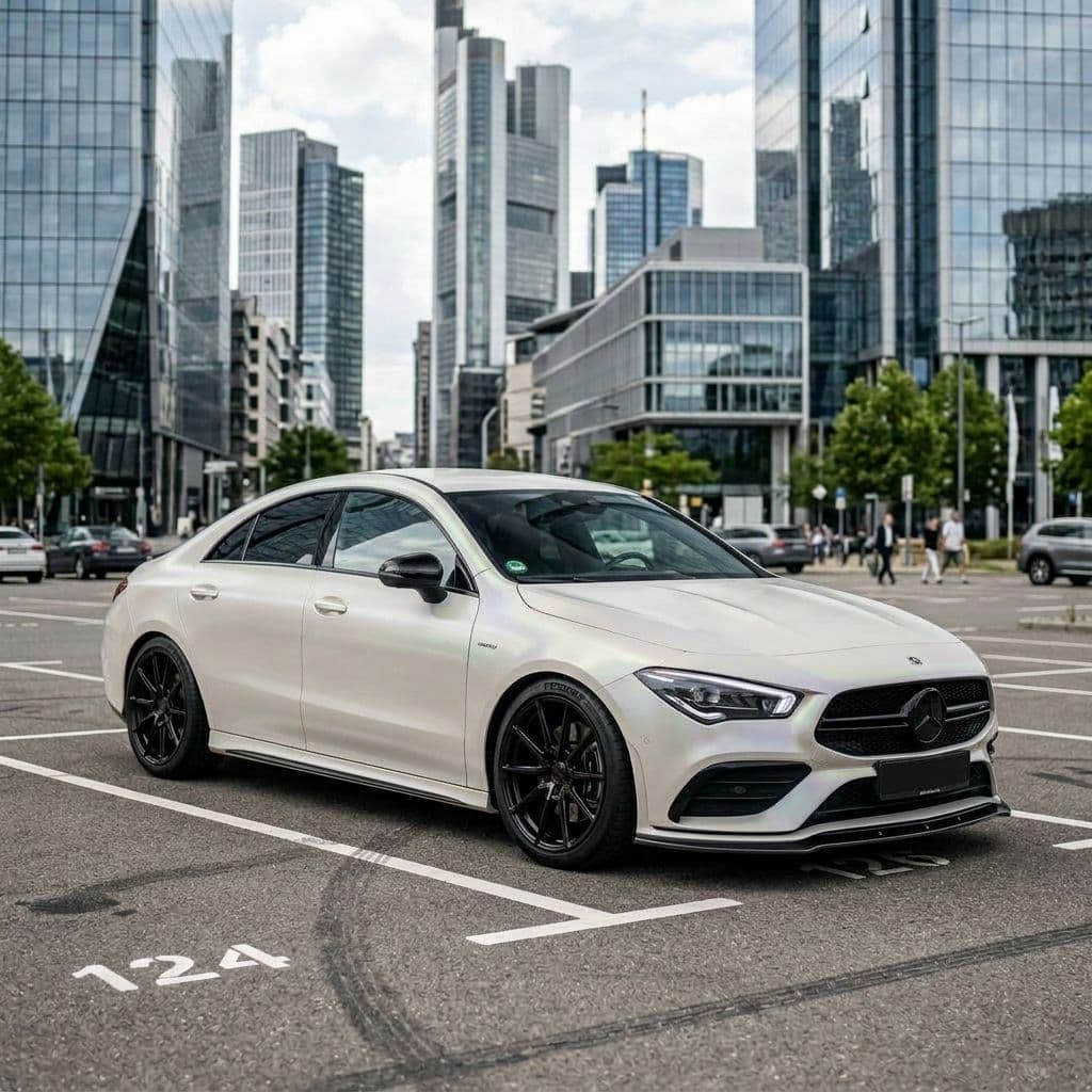 Mercedes-Benz CLA with Pearl White paint job - AI generated preview