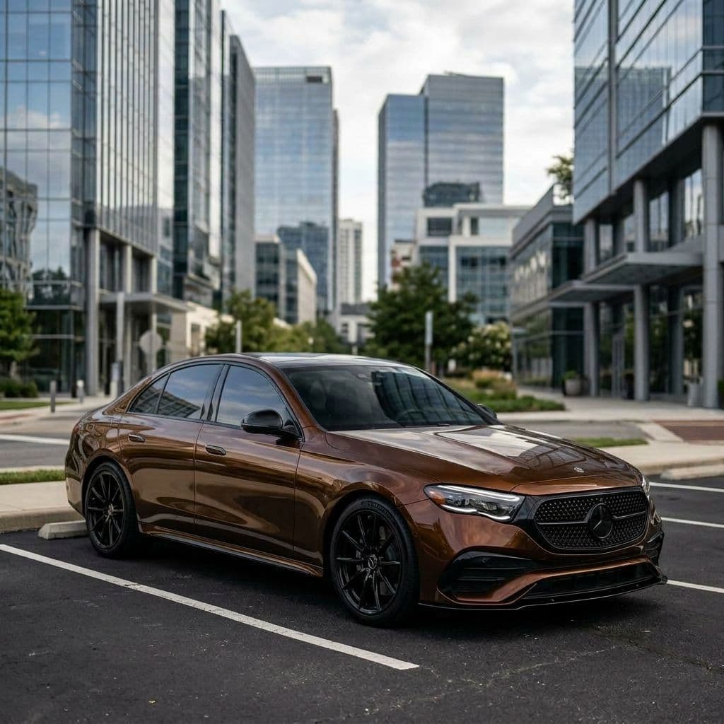 Mercedes-Benz E-Class with Bronze paint job - AI generated preview