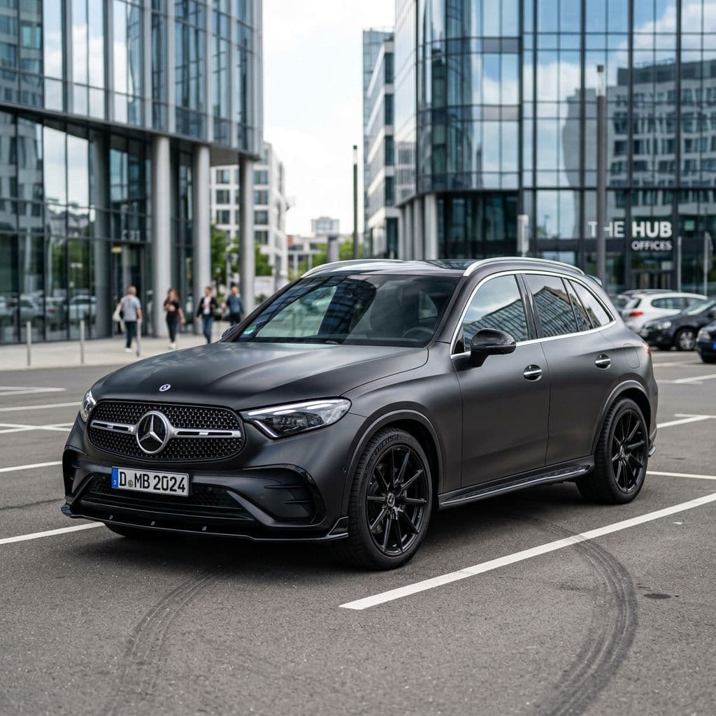 Mercedes-Benz GLC with Matte Black paint job - AI generated preview