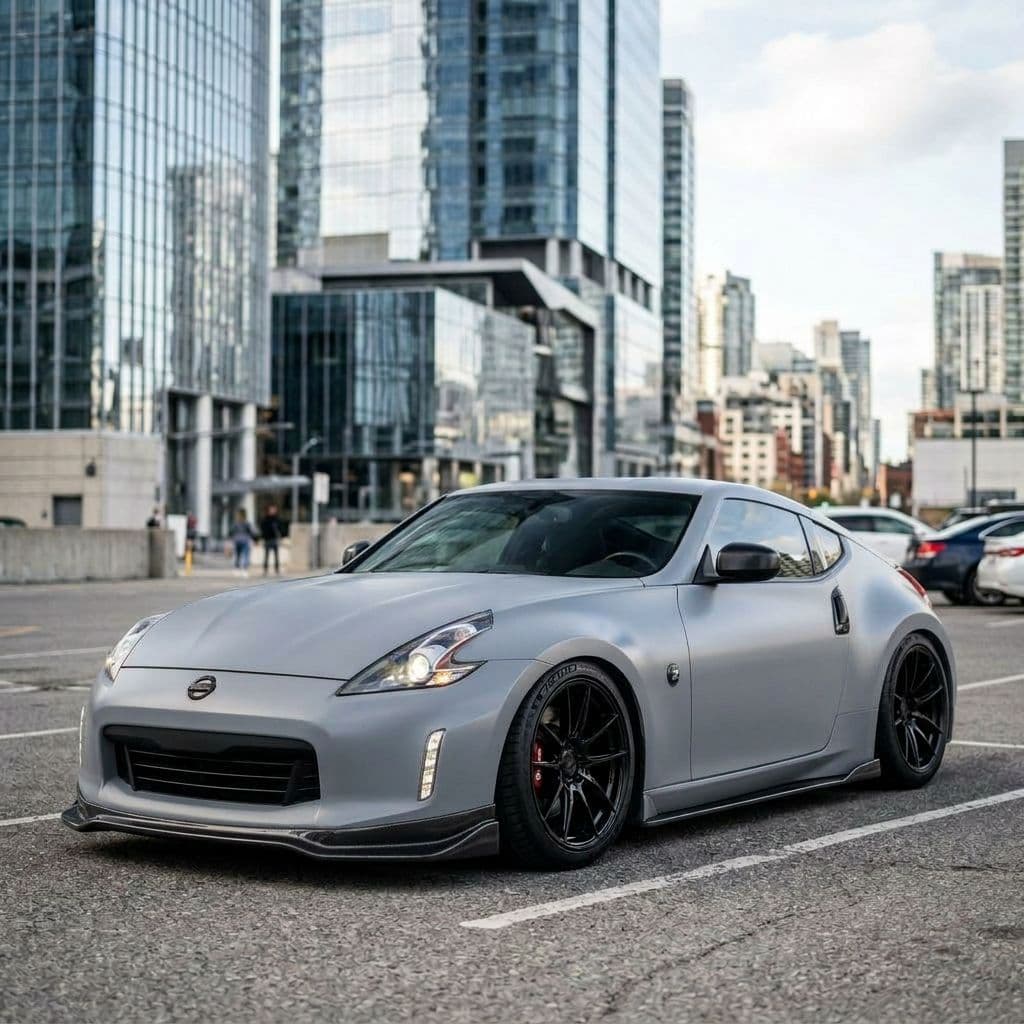 Nissan 370Z with Nardo Grey paint job - AI generated preview