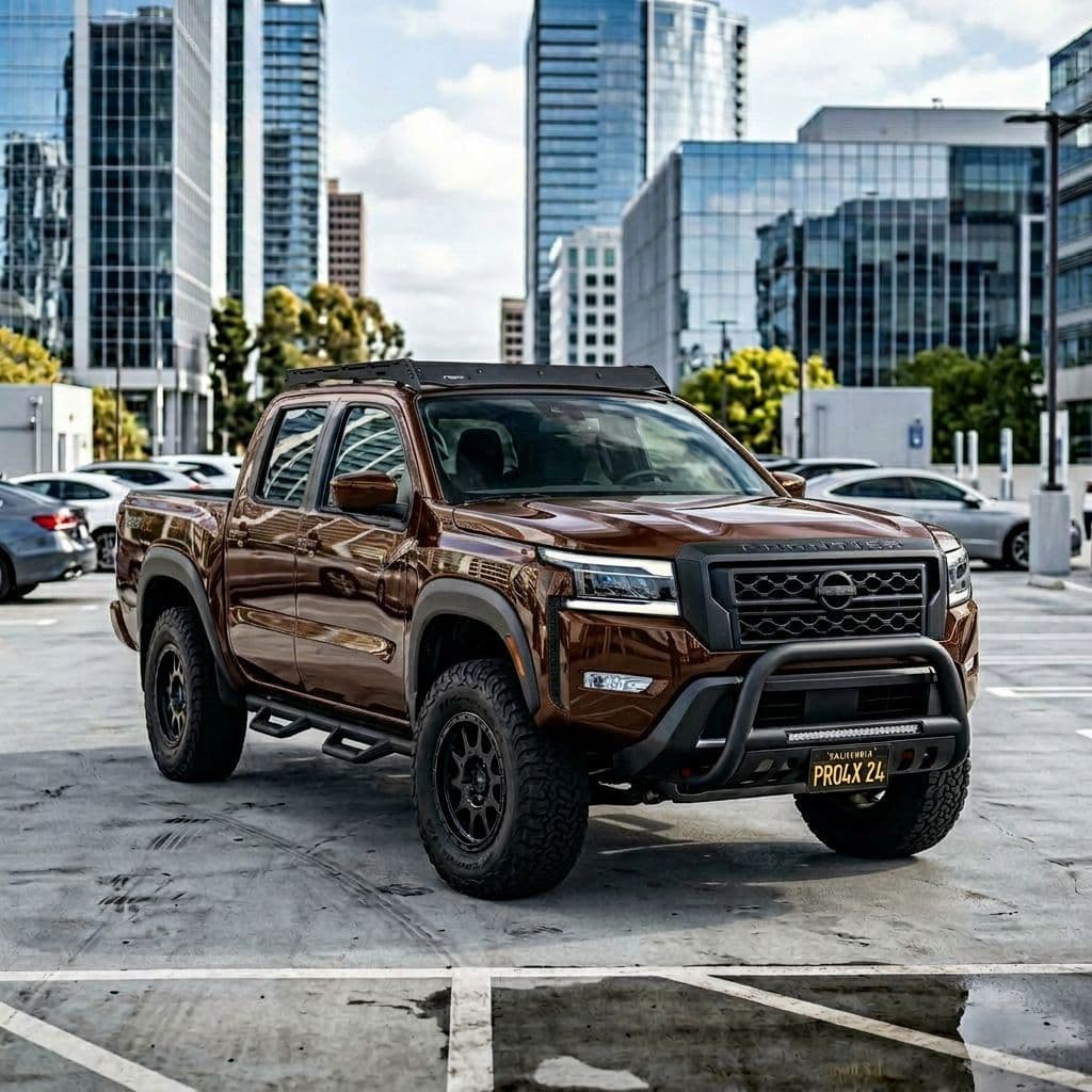 Nissan Frontier with Bronze paint job - AI generated preview