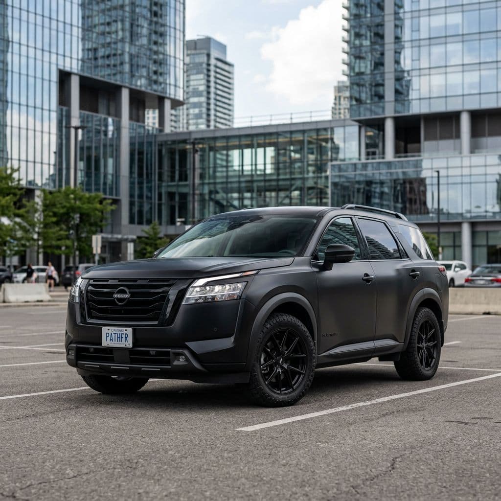 Nissan Pathfinder with Matte Black paint job - AI generated preview