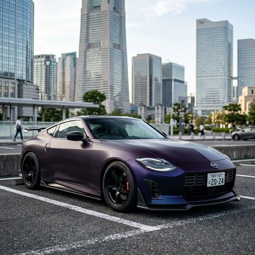 Nissan Z with Midnight Purple paint job - AI generated preview