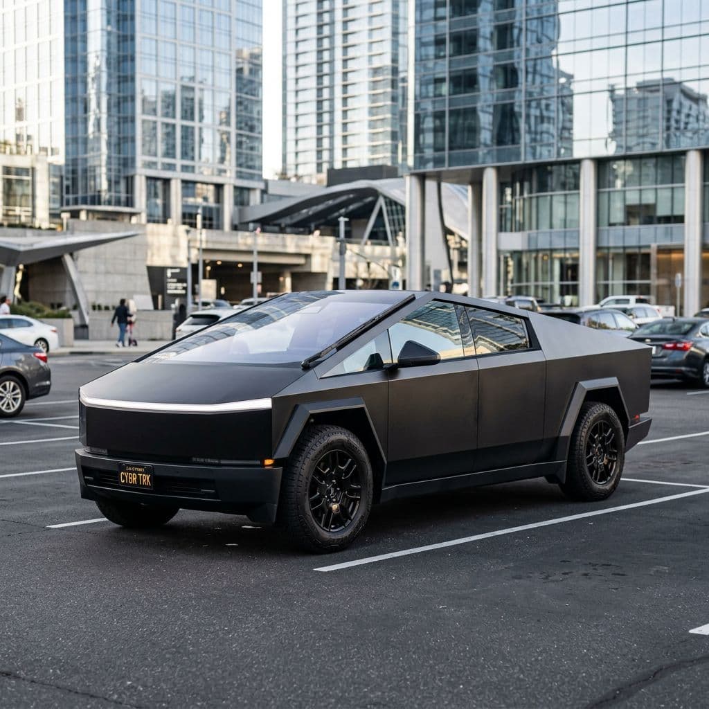 Tesla Cybertruck paint job preview