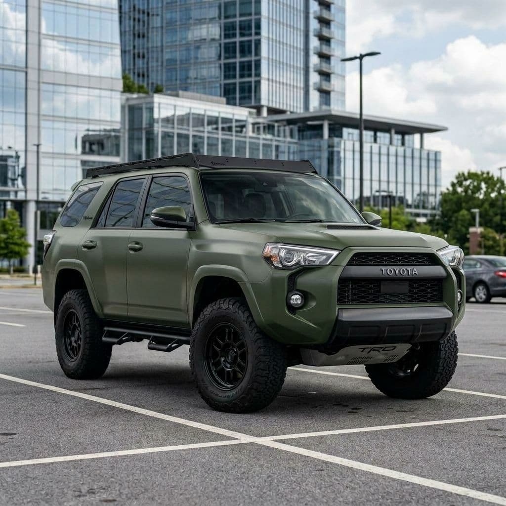Toyota 4Runner with Army Green paint job - AI generated preview