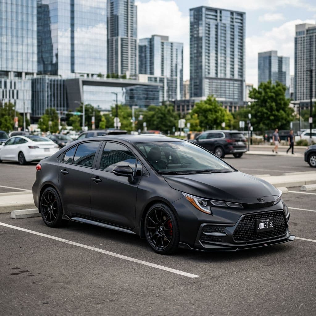 Toyota Corolla with Matte Black paint job - AI generated preview