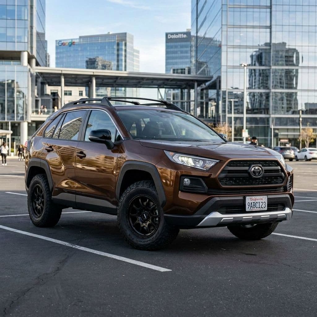 Toyota RAV4 with Bronze paint job - AI generated preview