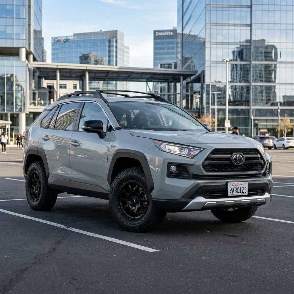 Toyota RAV4 with Nardo Grey paint job - AI generated preview