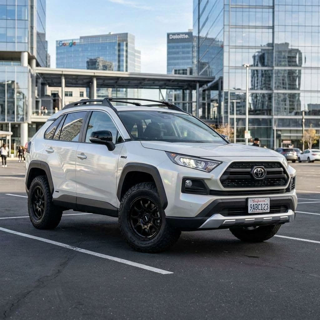 Toyota RAV4 with Pearl White paint job - AI generated preview