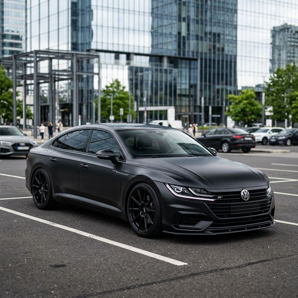 Volkswagen Arteon with Matte Black paint job - AI generated preview
