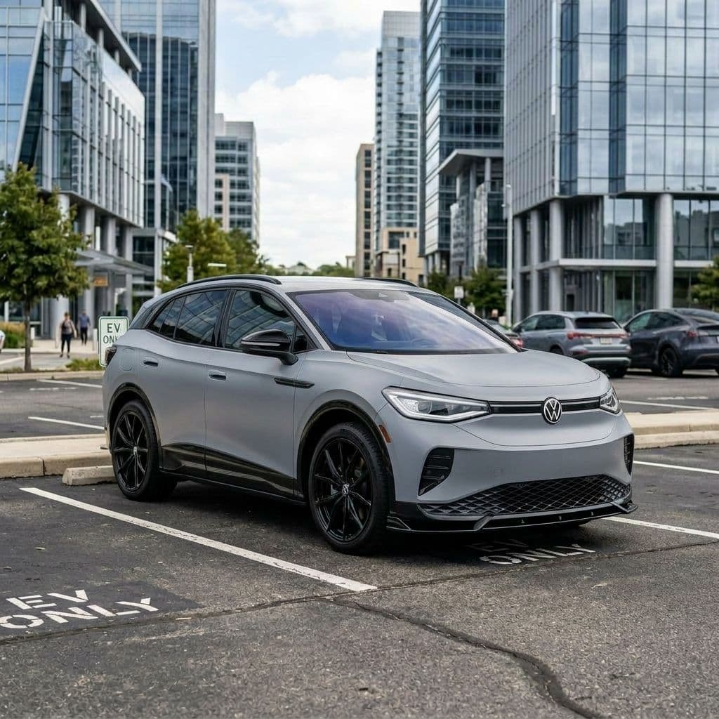 Volkswagen ID.4 with Nardo Grey paint job - AI generated preview