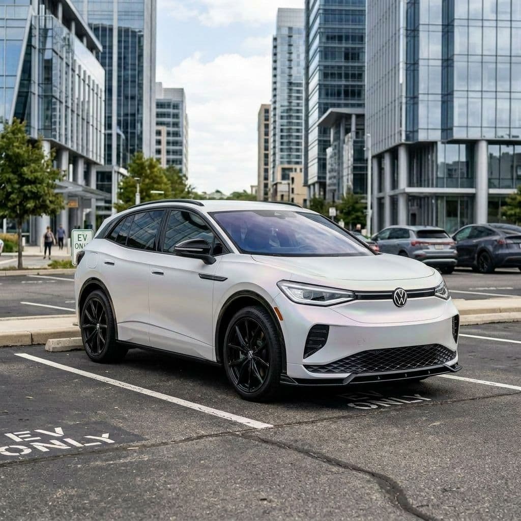 Volkswagen ID.4 with Pearl White paint job - AI generated preview