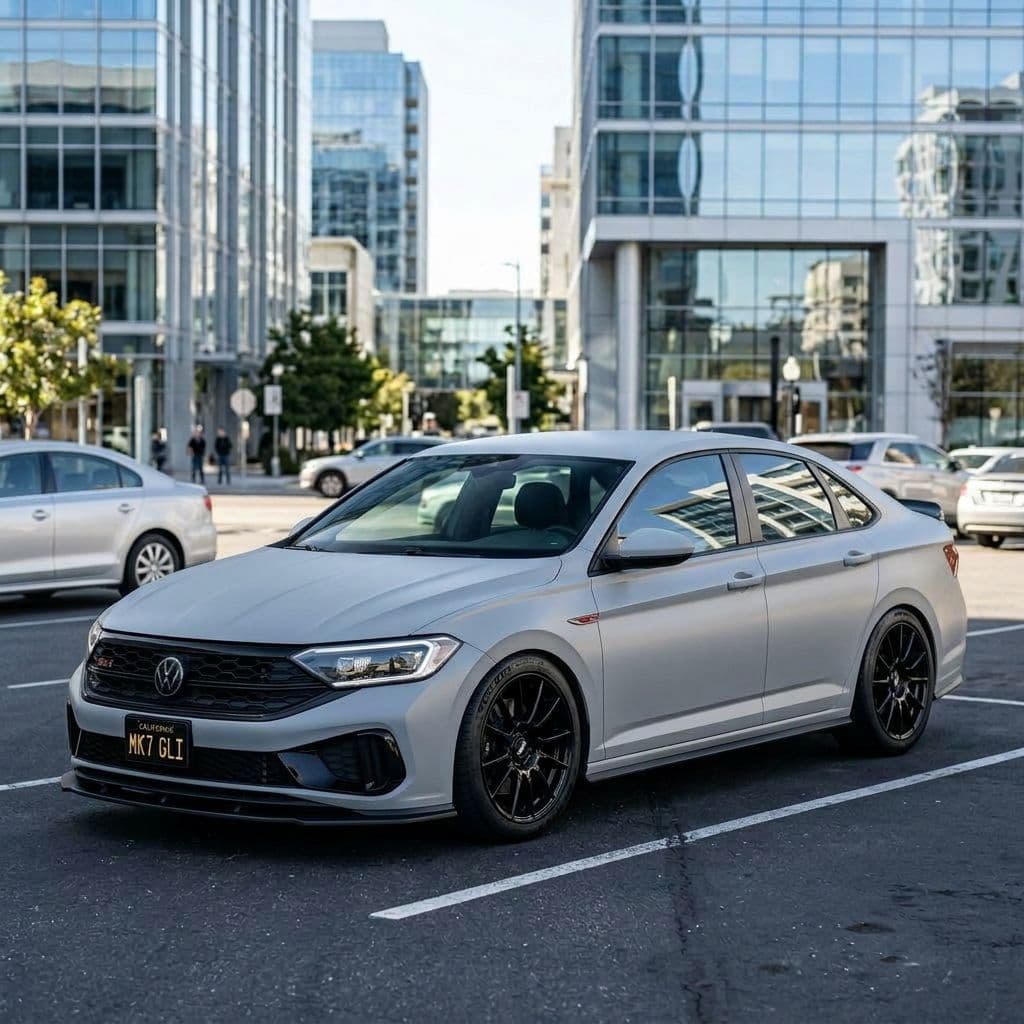 Volkswagen Jetta with Nardo Grey paint job - AI generated preview