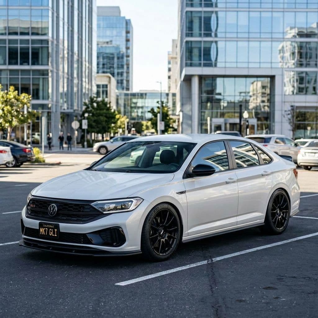 Volkswagen Jetta with Pearl White paint job - AI generated preview