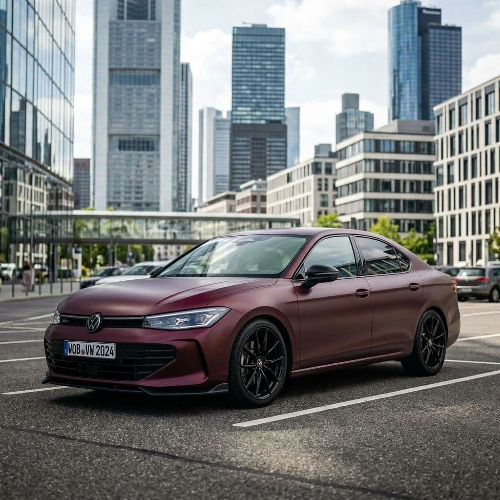 Volkswagen Passat with Burgundy paint job - AI generated preview