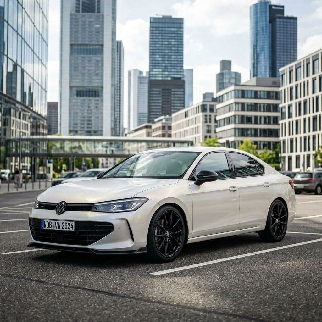 Volkswagen Passat with Pearl White paint job - AI generated preview