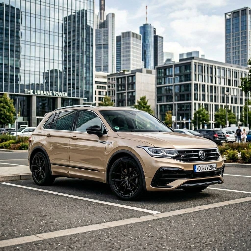 Volkswagen Tiguan with Champagne paint job - AI generated preview