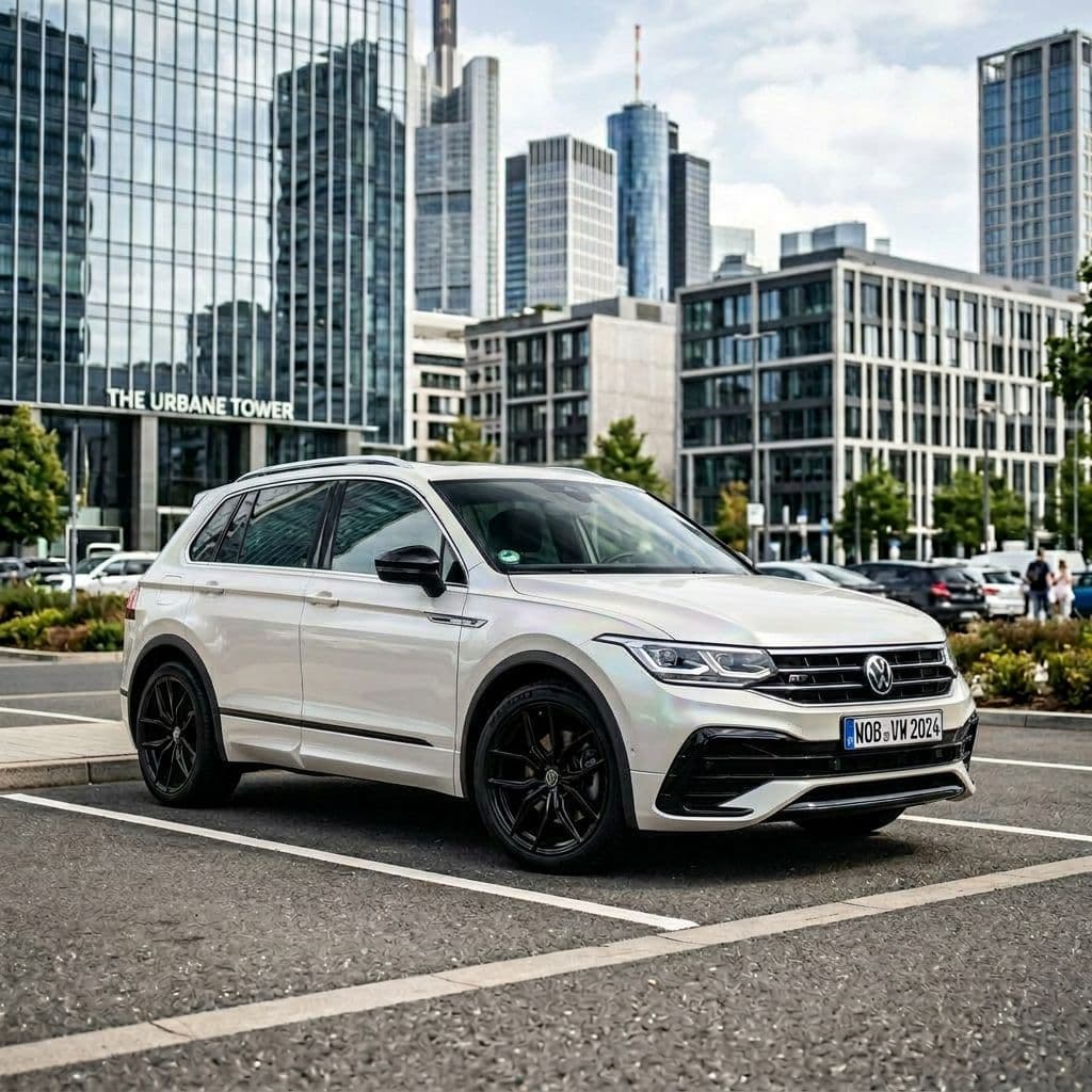 Volkswagen Tiguan with Pearl White paint job - AI generated preview