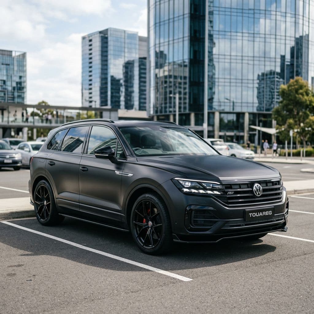 Volkswagen Touareg with Matte Black paint job - AI generated preview