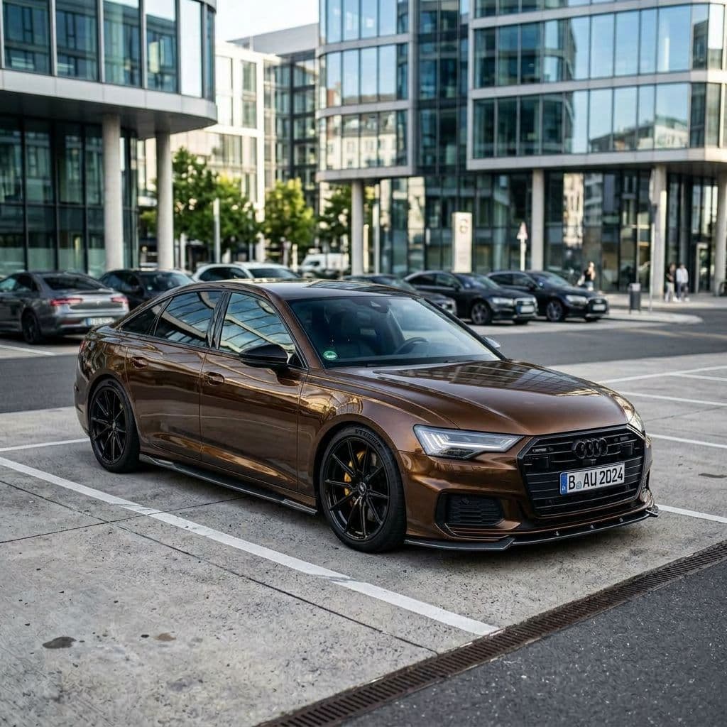 Audi A6 with Bronze paint job - AI generated preview