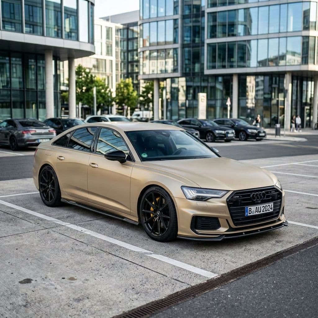 Audi A6 with Champagne paint job - AI generated preview