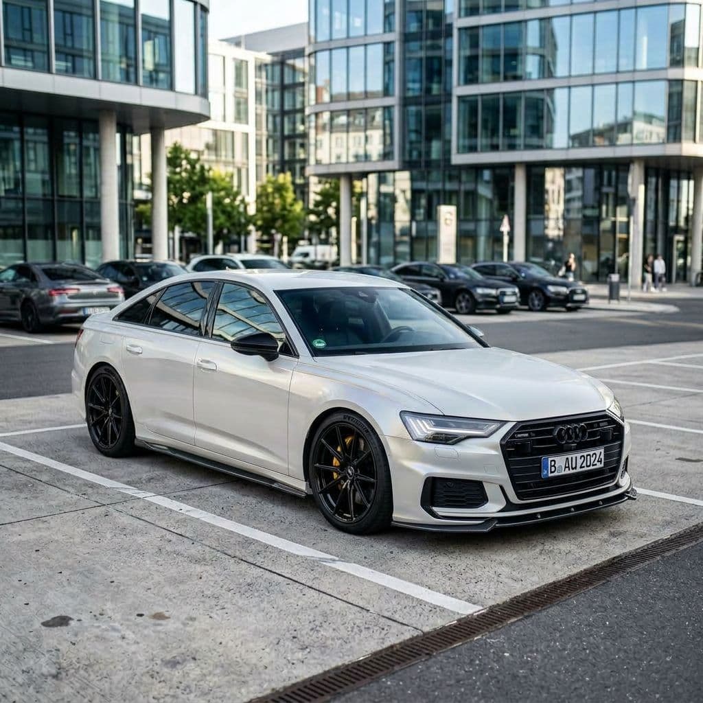 Audi A6 with Pearl White paint job - AI generated preview