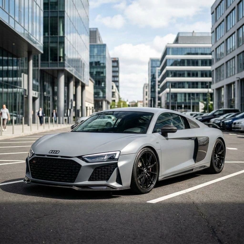 Audi R8 with Nardo Grey paint job - AI generated preview