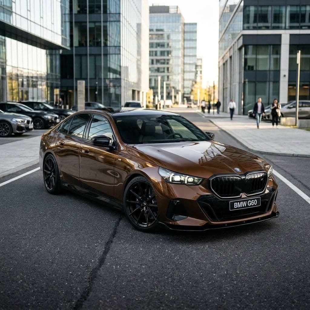 BMW 5 Series with Bronze paint job - AI generated preview