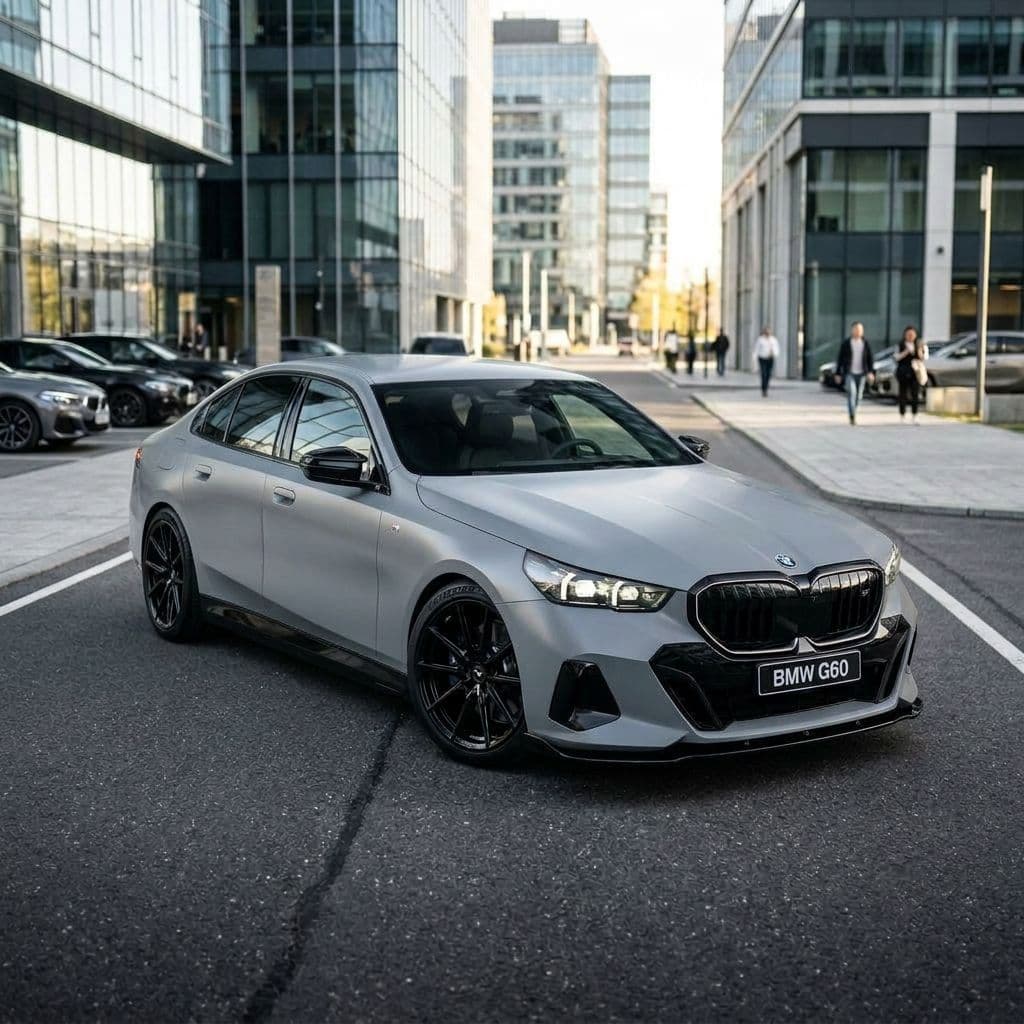 BMW 5 Series with Nardo Grey paint job - AI generated preview