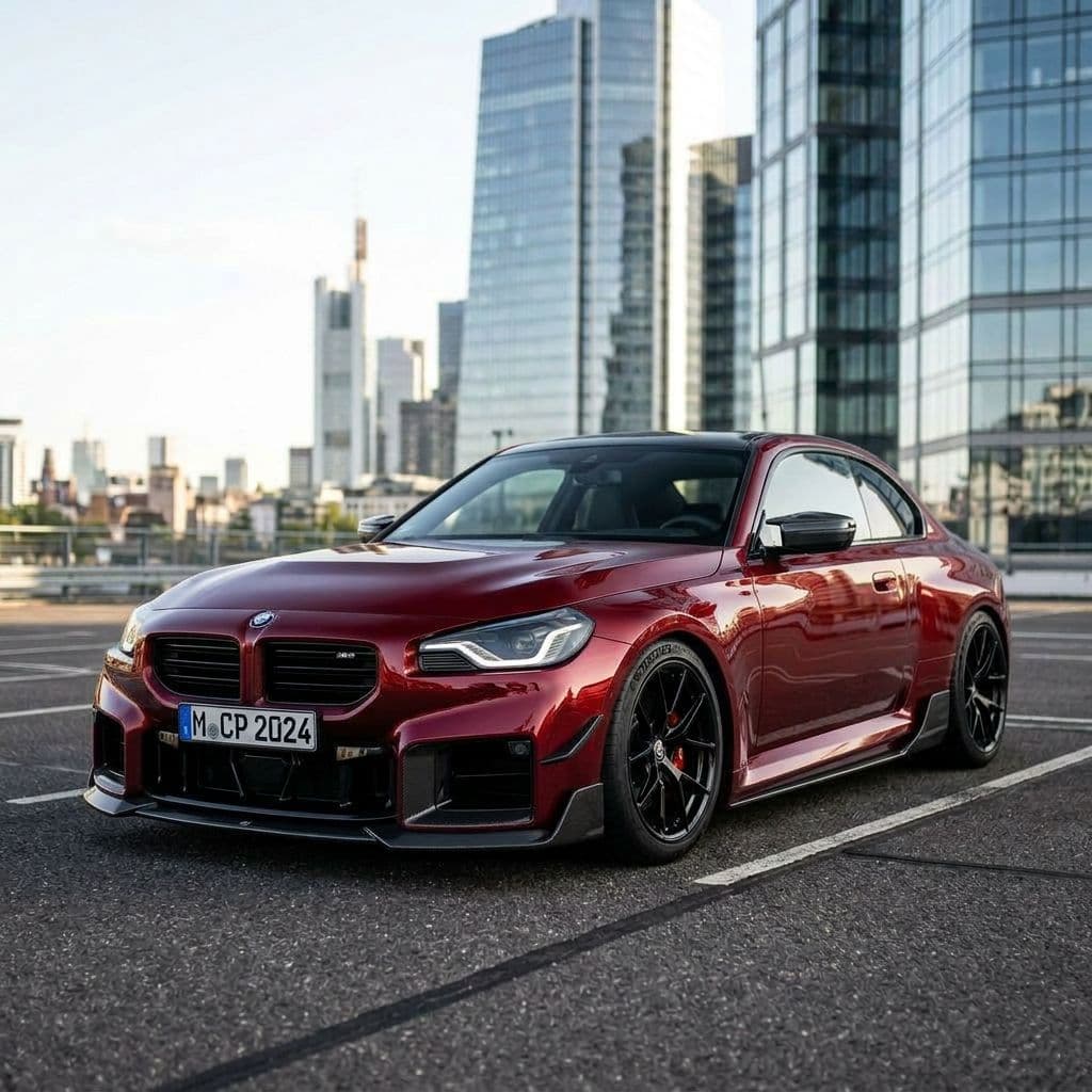 BMW M2 with Candy Red paint job - AI generated preview