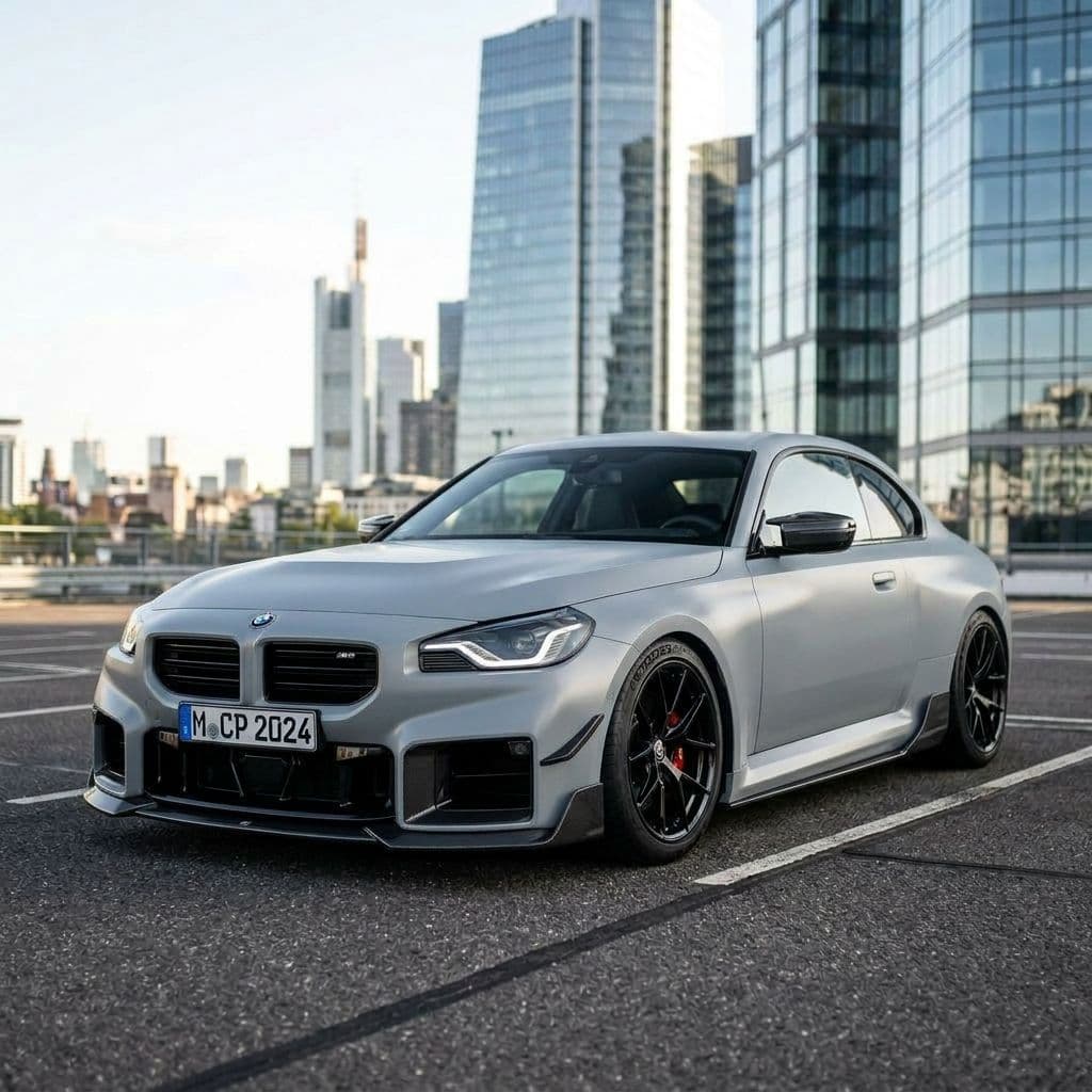 BMW M2 with Nardo Grey paint job - AI generated preview