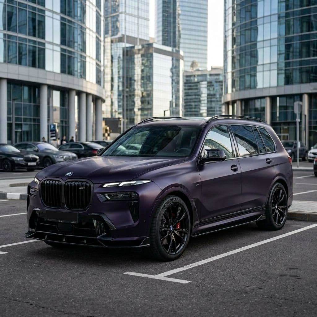 BMW X7 with Midnight Purple paint job - AI generated preview